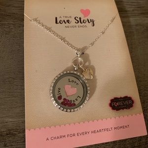Silver charm necklace